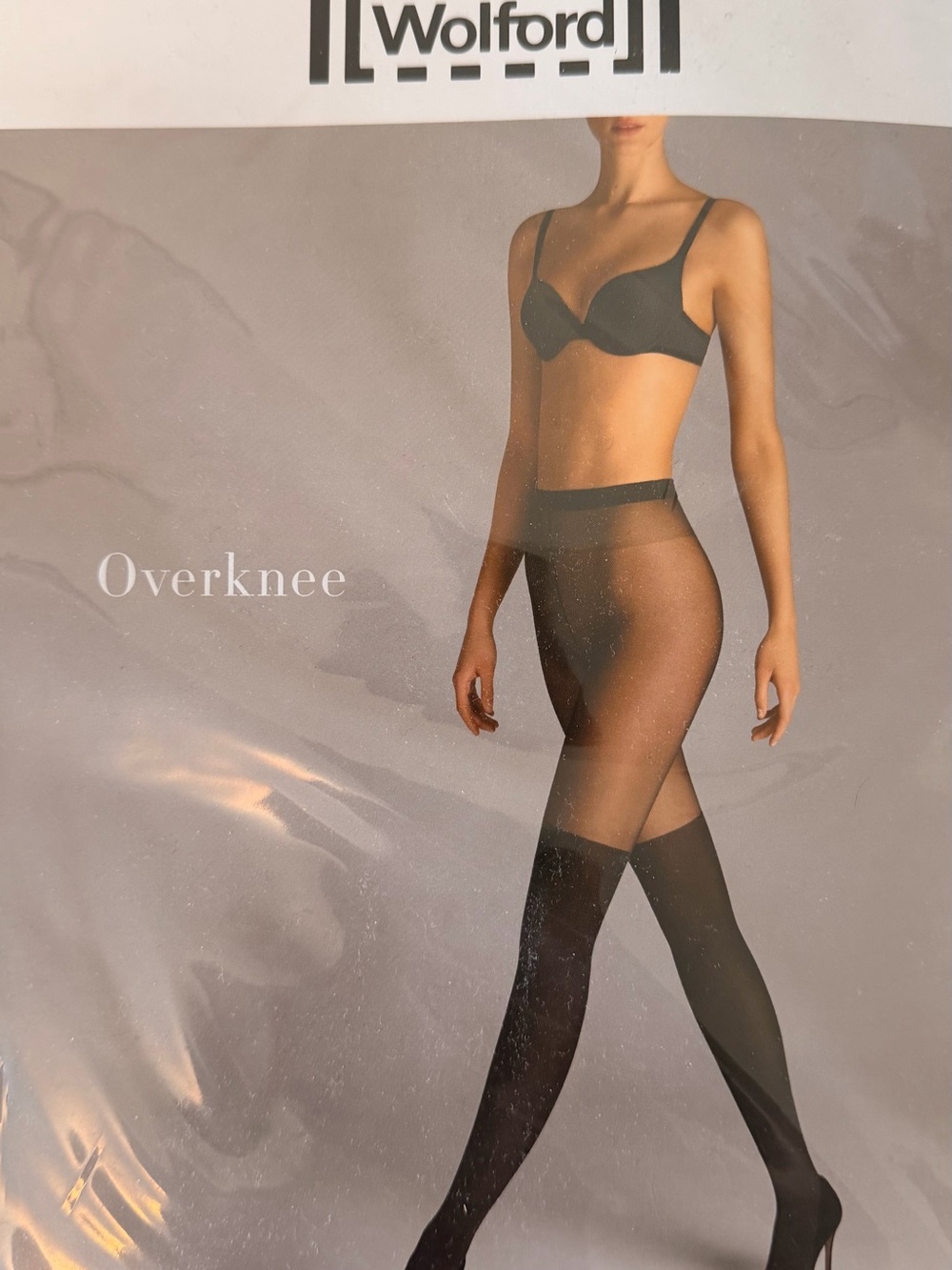 Wolford Black Overknee Sheer Pantyhose